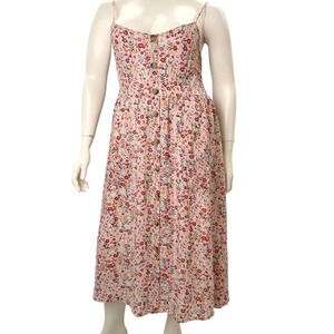 PAPA Vancouver Maxi Dress Floral Button Front Cottagecore Boho XL